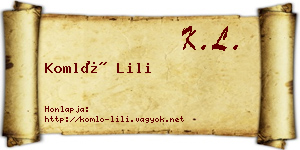 Komló Lili névjegykártya
