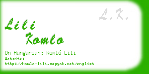 lili komlo business card